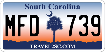 SC license plate MFD739