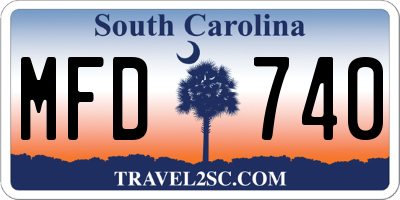 SC license plate MFD740