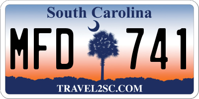 SC license plate MFD741
