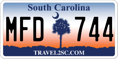 SC license plate MFD744