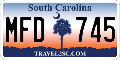 SC license plate MFD745