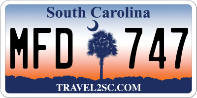 SC license plate MFD747