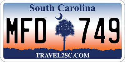 SC license plate MFD749