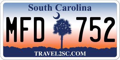 SC license plate MFD752