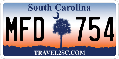 SC license plate MFD754