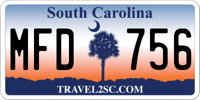 SC license plate MFD756
