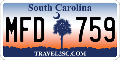SC license plate MFD759