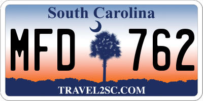 SC license plate MFD762