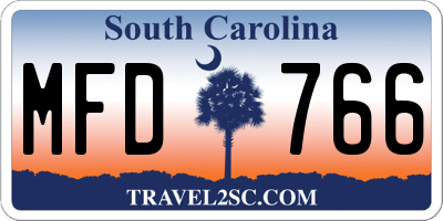 SC license plate MFD766
