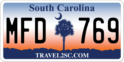 SC license plate MFD769