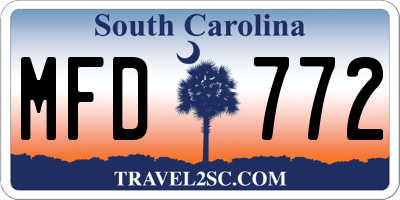 SC license plate MFD772