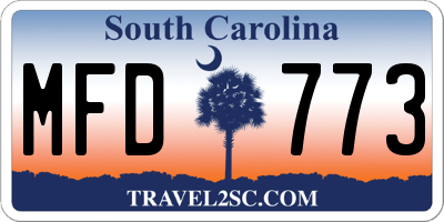 SC license plate MFD773