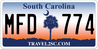 SC license plate MFD774