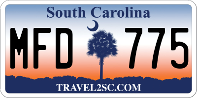 SC license plate MFD775