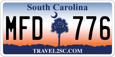 SC license plate MFD776