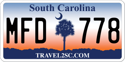 SC license plate MFD778