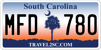 SC license plate MFD780