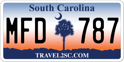 SC license plate MFD787