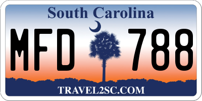 SC license plate MFD788