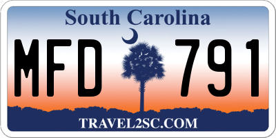 SC license plate MFD791