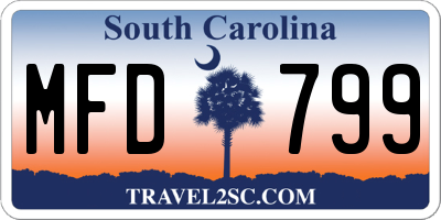 SC license plate MFD799