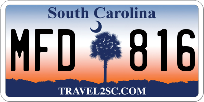 SC license plate MFD816