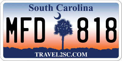 SC license plate MFD818