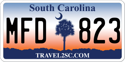 SC license plate MFD823