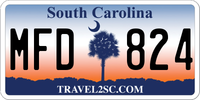 SC license plate MFD824