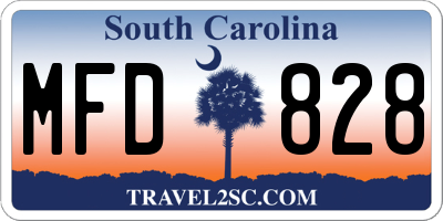 SC license plate MFD828