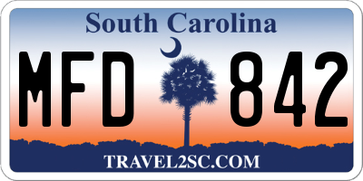 SC license plate MFD842
