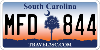 SC license plate MFD844