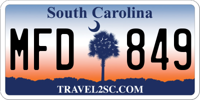 SC license plate MFD849