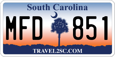 SC license plate MFD851