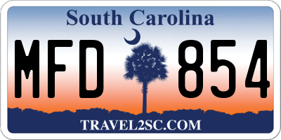 SC license plate MFD854