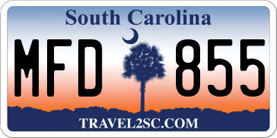 SC license plate MFD855