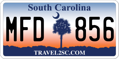 SC license plate MFD856