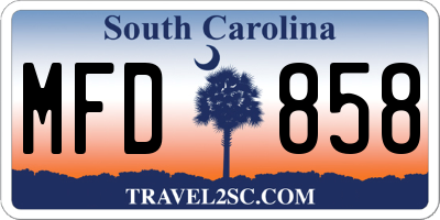SC license plate MFD858