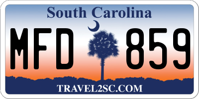 SC license plate MFD859