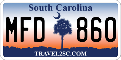 SC license plate MFD860