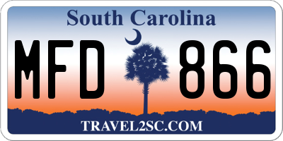 SC license plate MFD866