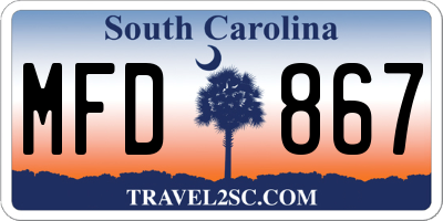 SC license plate MFD867