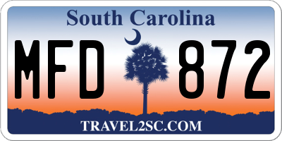 SC license plate MFD872