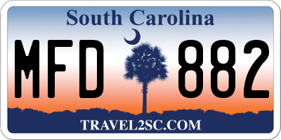 SC license plate MFD882