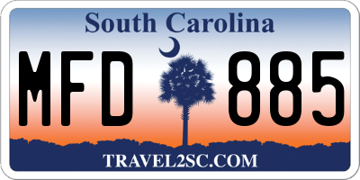SC license plate MFD885