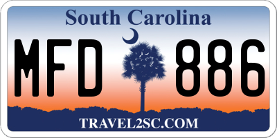 SC license plate MFD886