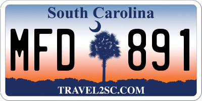 SC license plate MFD891