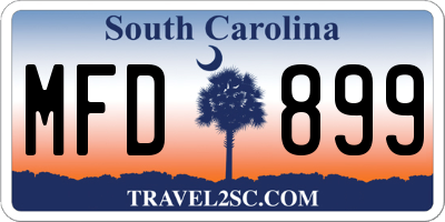 SC license plate MFD899