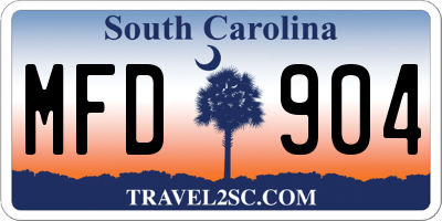SC license plate MFD904