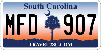 SC license plate MFD907